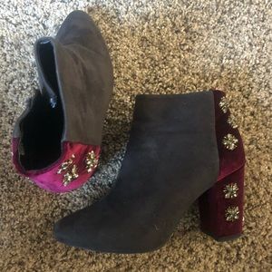 Diamond Farylrobin gem studded velvet boots s8